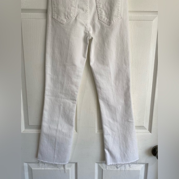 MOTHER The Hustler Ankle Fray In Fairest Of Them All White High Rise Jeans 24 - Picture 11 of 15
